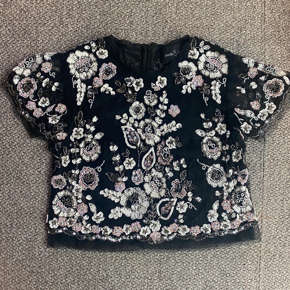 Needle and Thread Beaded Crop - Picture 1 of 3